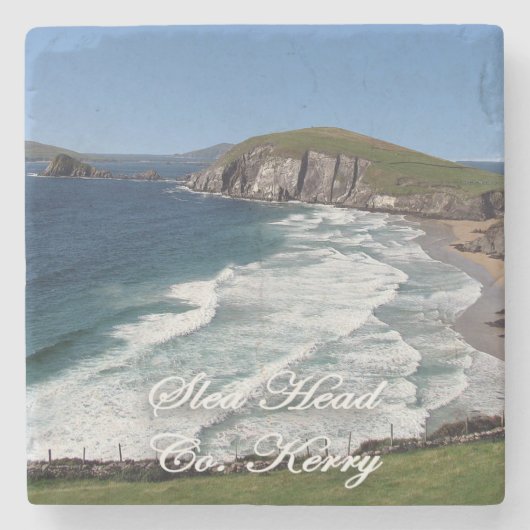 Slea Head, Dingle, Ierse marmer Onderzetters. Stenen Onderzetter (Voorkant)