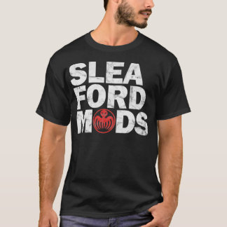 Sleaford Mods WhiteRed Worn look T-shirt