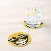 Slecht aan de koele kerel Emoji van het Been Ronde Kartonnen Onderzetter (Insitu)