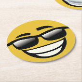 Slecht aan de koele kerel Emoji van het Been Ronde Kartonnen Onderzetter (Gebogen)