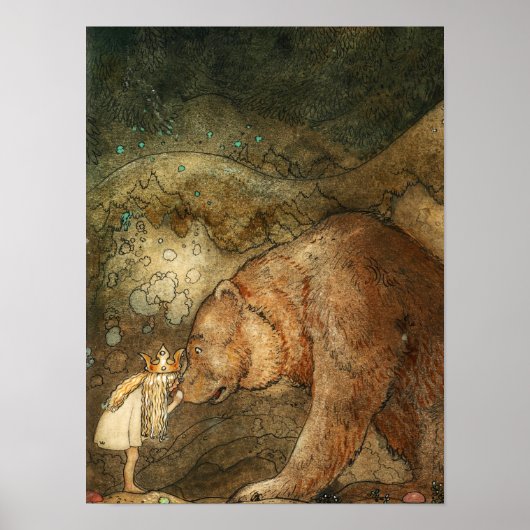 Slecht Beer, 1912, van John Bauer Poster (Voorkant)