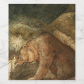 Slecht Beer, 1912, van John Bauer Wijn Etiket (Enkel label)