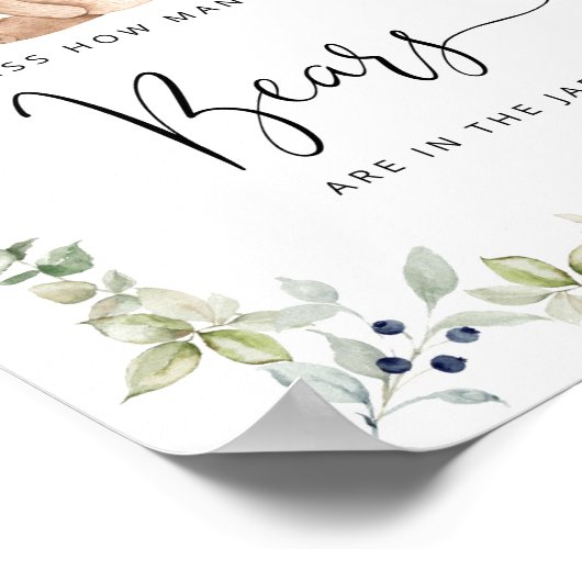 Slecht beer van bossen raden hoeveel teddyberen poster (Hoek)