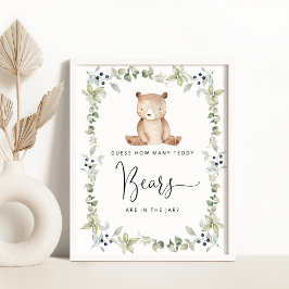 Slecht beer van bossen raden hoeveel teddyberen poster