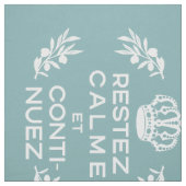 slecht blauw wit Frans script kalm blijven dragen Stof (Swatch)