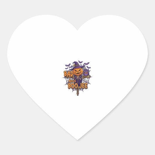 Slecht Boo Jee Pompoen Vogelverschrikker Paarse Ui Hart Sticker (Voorkant)