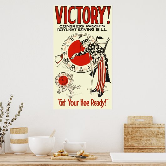 SLECHT! CONGRESS PASSEN DAYLIGHT SAVING BILL POSTER (Keuken)