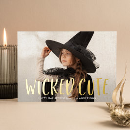Slecht Cute Halloween-foto Folie Feestdagenkaart