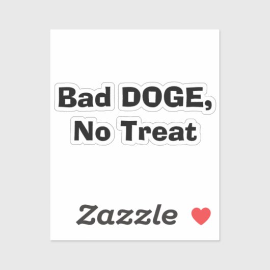 Slecht DOGE, Geen Lekkerbekje Sticker (Vel)