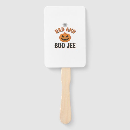Slecht en Boo Jee Halloween Pompoen Grafisch_1 Handwaaier (Voorkant)