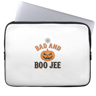 Slecht en Boo Jee Halloween Pompoen Grafisch_1 Laptop Sleeve