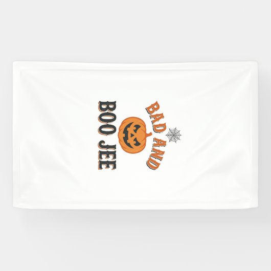 Slecht en Boo Jee Halloween Pompoen Grafisch_1 Spandoek (Horizontaal)