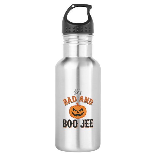 Slecht en Boo Jee Halloween Pompoen Grafisch_1 Waterfles (Voorkant)