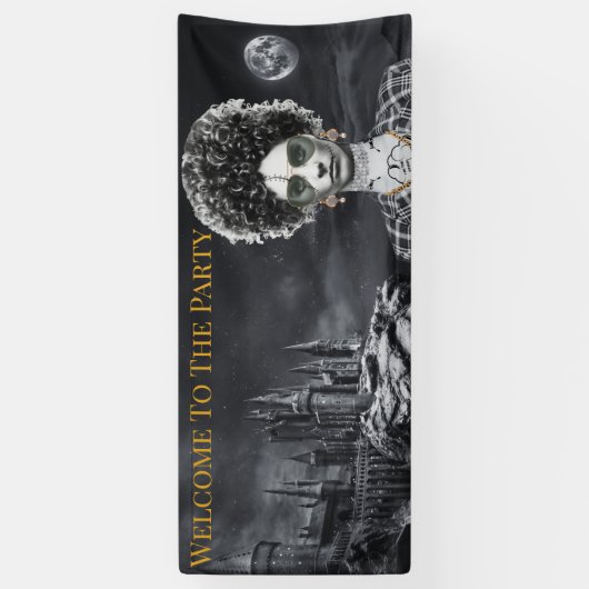 Slecht en Boojee Gotische Halloween-feestbanner Spandoek (Verticaal)
