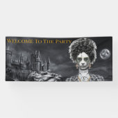 Slecht en Boojee Gotische Halloween-feestbanner Spandoek (Horizontaal)