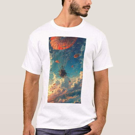 Slecht functionerende parachute Tangled Design T-s T-shirt (Voorkant)