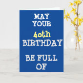 ** SLECHT GEDRAG EN ONGEPAST PLEZIER ** 40ste VERJ Kaart (Gele Bloem)