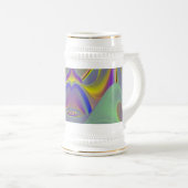 Slecht gezicht, Abstracte 3D regenboogkunst Bierpul (Voorkant rechts)