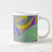 Slecht gezicht, Abstracte 3D regenboogkunst Grote Koffiekop (Rechts)