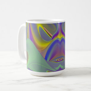 Slecht gezicht, Abstracte 3D regenboogkunst Koffiemok