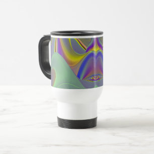 Slecht gezicht, Abstracte 3D regenboogkunst Reisbeker