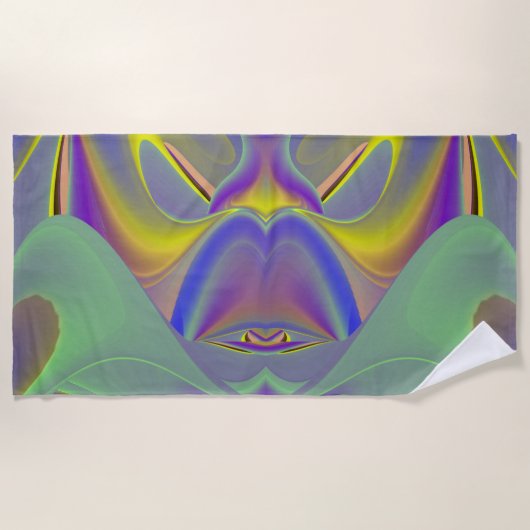 Slecht gezicht, Abstracte 3D regenboogkunst Strandlaken (Voorkant)
