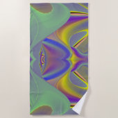 Slecht gezicht, Abstracte 3D regenboogkunst Strandlaken (Voorkant)