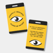 Slecht gezichtsvermogen Gedeeltelijk gezichtsvermo Badge (Voor- en achterkant)