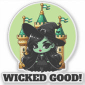 Slecht Goed Kleine Groene Heks Uitnodiging Sticker (Voorkant)