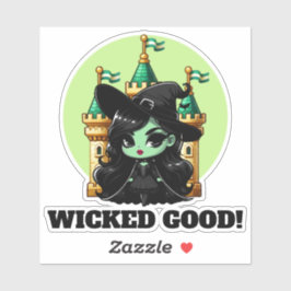 Slecht Goed Kleine Groene Heks Uitnodiging Sticker