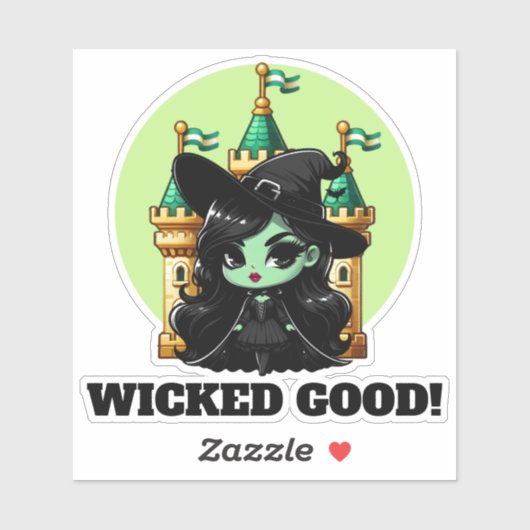 Slecht Goed Kleine Groene Heks Uitnodiging Sticker (Vel)