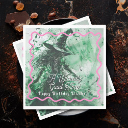 Slecht Goede Tijd Gepersonaliseerde Gelukkige Verj Servet