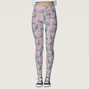 Slecht grijs tabby katten kloppen spullen over pat leggings