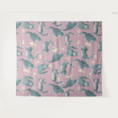 Slecht grijs tabby katten kloppen spullen over pat wandkleed (Voorkant (horizontaal))