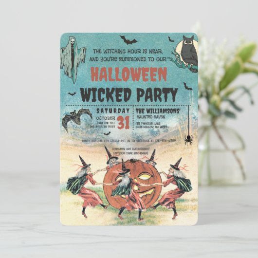 Slecht Halloween-feest Kaart (Staand voorkant)