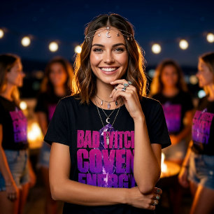 Slecht Heksen Coven Energie Bruids Crew Bacheloret T-shirt