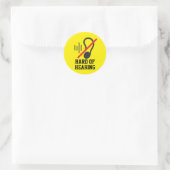 Slecht Horend Eenvoudig Ontwerp Ronde Sticker (Tas)