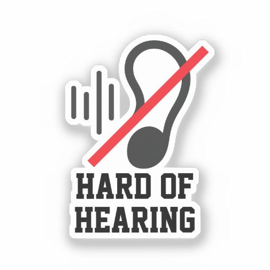 Slecht Horend Eenvoudig Ontwerp Sticker (Voorkant)