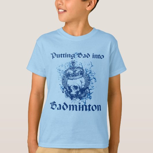 Slecht in Badminton Skull T-shirt (Voorkant)