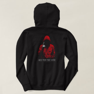 Slecht Jochie Rood Gehulde Figuur | Donkere Esthet Hoodie