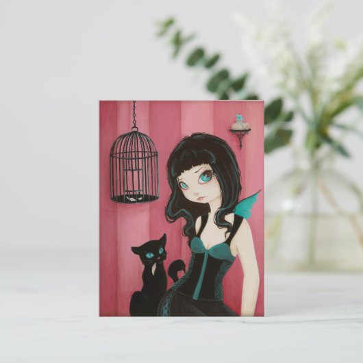 Slecht Kat - Melk Briefkaart (Staand voorkant)