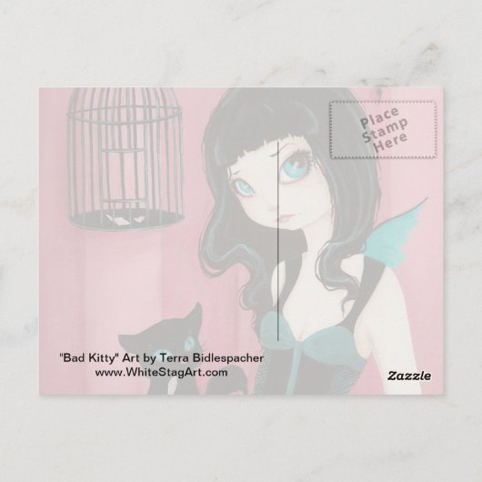 Slecht Kat - Melk Briefkaart (Achterkant)