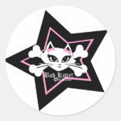 Slecht Kat Stickerz Ronde Sticker (Voorkant)