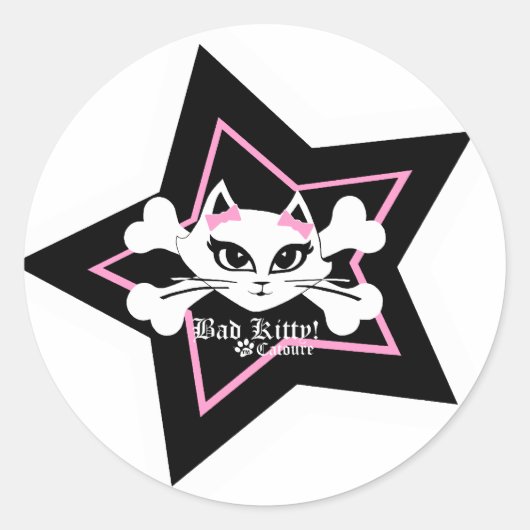 Slecht Kat Stickerz Ronde Sticker (Voorkant)