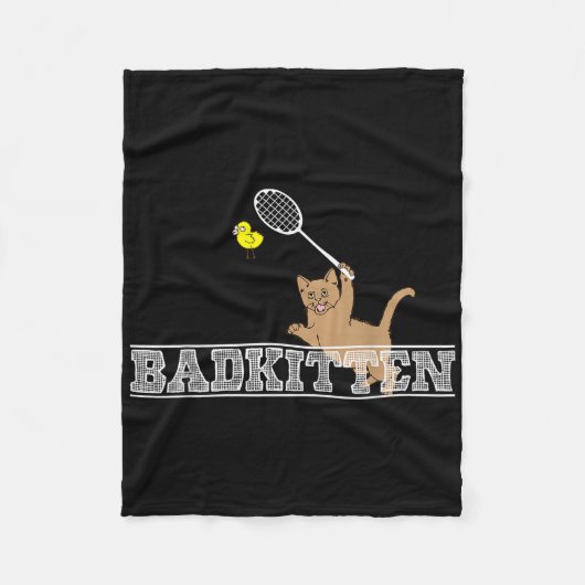 Slecht Kitten Grappig Badminton Kattenliefhebbers Fleece Deken (Voorkant)