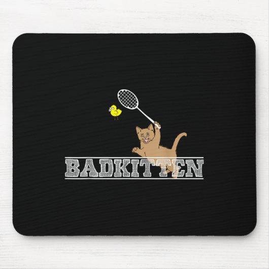 Slecht Kitten Grappig Badminton Kattenliefhebbers  Muismat (Voorkant)