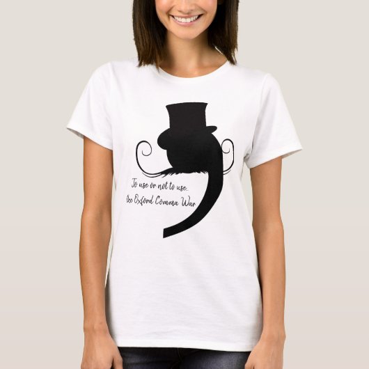 Slecht Komma, Oxford Komma Debat T-shirt (Voorkant)