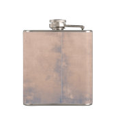 Slecht meisje roestig Rose Goud Blauw monogram Heupfles (Achterkant)