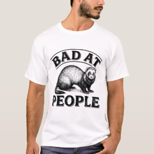 Slecht met mensen Funne marter Introvert zegje T-shirt