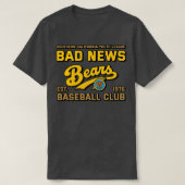 Slecht nieuws Beren honkbalclub T-shirt (Design voorkant)
